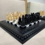 Premium wooden chess set with polished board and pieces