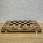 Folding Chess Board “Star of Life” with Velvet-lined Storage for chess pieces, Ukrainian symbols - Image 4