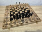Chess set: Wooden Folding Board "Star of Life" with Velvet-lined Storage + pieces "Elite" - Image 7