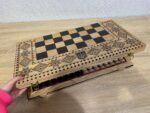 Chess set: Wooden Folding Board "Star of Life" with Velvet-lined Storage + pieces "Elite" - Image 2