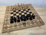 Chess set: Wooden Folding Board "Star of Life" with Velvet-lined Storage + pieces "Staunton" - Image 6