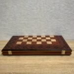 Folding Chess Board with Storage for Each Chess Piece and Markings - Image 3
