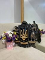 Wooden wall Decor Coat of arms of Ukraine - Symbols of Ukraine, Large sizes, Trident. Ukrainian gift, wood-carving from solid ash wood - Image 3