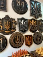 Wooden Trident, Panel Coat of arms of Ukraine , Ukrainian Tryzub, Wall Decor, Handmade wood carving, ukrainian Gift - Image 8