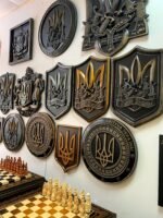 Trident Wooden Coat of arms of Ukraine Ukrainian Tryzub Wall Decor Handmade Patriotic decor Wood Carving Made in Ukraine Ukrainian gifts - Image 9