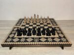 Wooden Chess set: Folding Board "Star of Life" with Velvet-lined Storage + pieces "Classic Luxe" - Image 2