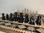 Wooden Chess set: Folding Board "Star of Life" with Velvet-lined Storage + pieces "Classic Luxe" - Image 4