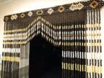 handmade wooden curtain creating relaxed home space
