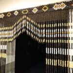 handmade wooden curtain creating relaxed home space