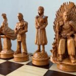 Game of Thrones wooden chess pieces handmade collectible set