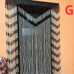 boho wooden bead curtain handmade for doorway