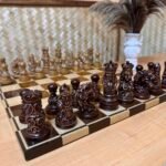 Wooden Chess pieces "Royal Filigree" slavic style with ornamental detailing - Image 2