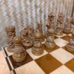 Wooden Chess pieces "Royal Filigree" slavic style with ornamental detailing - Image 6