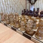 Wooden Chess pieces "Royal Filigree" slavic style with ornamental detailing - Image 9