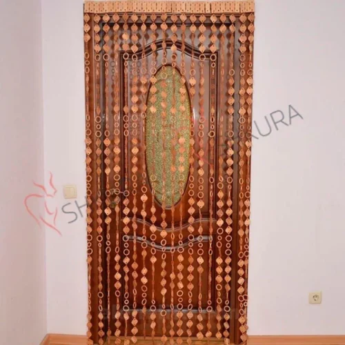 eco natural decor wooden curtain dividing room space