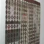 boho wooden curtain panel handcrafted design