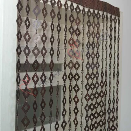 Handmade Curtain “Diamonds” - Wooden beads, Room divider and Wall decor