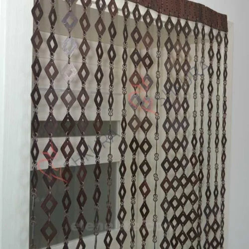 boho wooden curtain panel handcrafted design