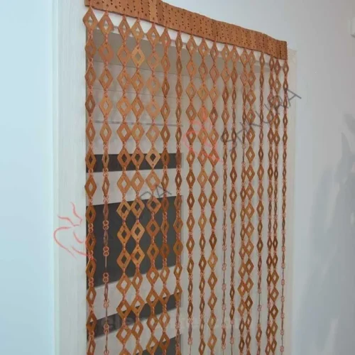 handmade wooden bead curtain for boho interior