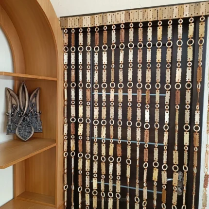 Handmade Curtain “Rustic Plank” – Boho style & Wooden beads for windows, Doors & Interior design