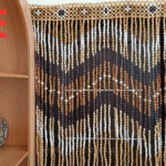 handcrafted wooden bead curtain divider for boho home