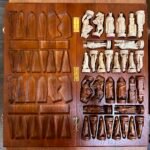 Chess Set: Folding Chess Board with Storage for Each Chess Piece + pieces "Knights" - Image 5