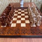 Chess Set: Folding Chess Board with Storage for Each Chess Piece + pieces "Knights" - Image 7