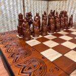 Chess Set: Folding Chess Board with Storage for Each Chess Piece + pieces "Knights" - Image 8