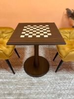 A luxurious chess table crafted from natural ash in a classic style