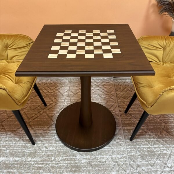 A luxurious chess table crafted from natural ash in a classic style
