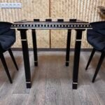 Wooden Chess Table “Waves of Aspiration” Black, Ash wood - Image 9