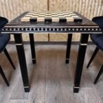 Wooden Chess Table “Waves of Aspiration” Black, Ash wood - Image 10