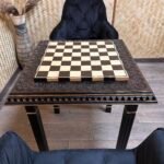 Wooden Chess Table “Waves of Aspiration” Black, Ash wood - Image 8
