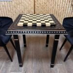 Wooden Chess Table “Waves of Aspiration” Black, Ash wood - Image 7