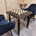 An elegant four-legged chess table crafted from premium ash