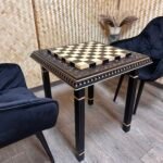 Wooden Chess Table “Waves of Aspiration” Black, Ash wood - Image 3