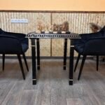 Wooden Chess set: Chess table "Waves of Aspiration" Black+ chess pieces "Warriors of Sparta " - Image 8