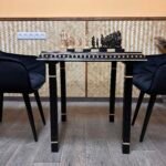 Wooden Chess set: Chess table "Waves of Aspiration" Black+ chess pieces "Cossacks" - Image 4