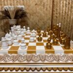 Wooden Chess Set "White & Gold": Board with 2 drawers for storing + pieces "Classic Luxe" - Image 4