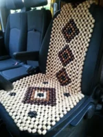 Natural Wood Beaded Car Seat Cover