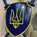 Wooden Ukrainian Trident - Shield with Swords - Wall decor - Image 5