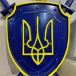 Wooden Ukrainian Trident - Shield with Swords - Wall decor - Image 4