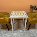 Wooden Chess Table "Ivory & Gold" - Image 3