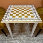 Wooden Chess Table "Ivory & Gold" - Image 4
