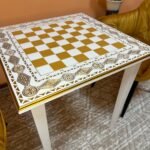 Wooden Chess Table "Ivory & Gold" - Image 5