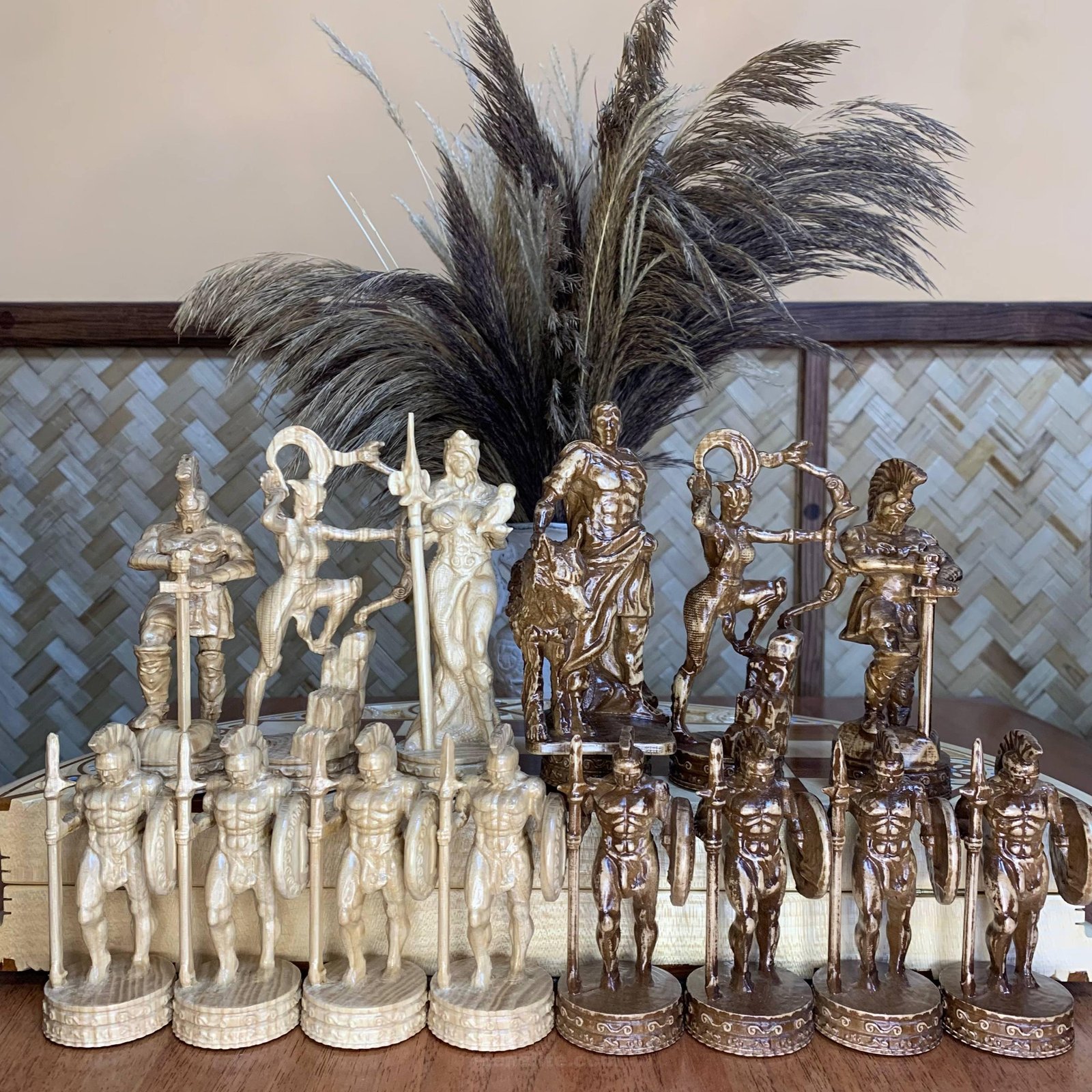 photo_2026-01-12_22-51-06 Chess pieces "Warriors of Sparta", Ash wood - Image 1