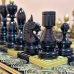 Large Chess pieces "Classic DeLuxe" Black & Gold, super glossy - Image 6