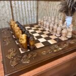 Wooden Chess set: Glossy Folding Board + pieces "Beaver Kingdom" - Image 3