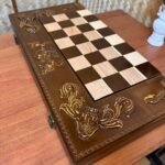 Wooden Chess set: Glossy Folding Board + pieces "Beaver Kingdom" - Image 14
