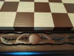 Wooden Chess Board "Leaves of Fortune" with Two Drawers - Image 6